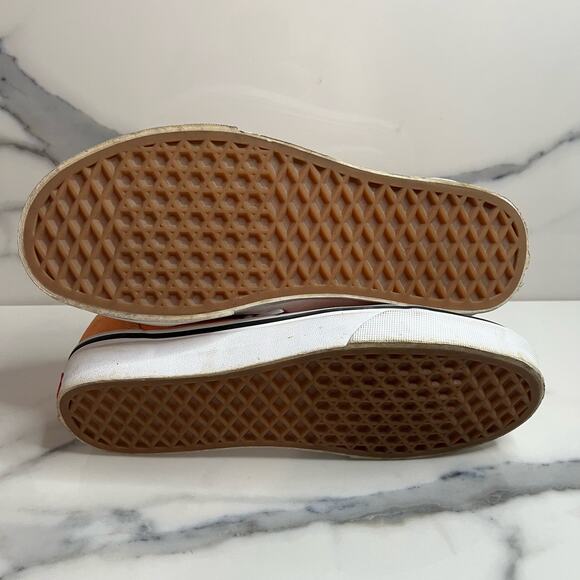 Vans Orange Low Top Suede Leather Skateboard Sneakers Men Sz 5.5 Women Sz 7 - Picture 8 of 8